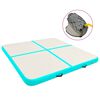 vidaXL oppustelig gymnastikm&aring;tte med pumpe 200x200x20 cm PVC gr&oslash;n