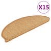 vidaXL selvkl&aelig;bende trappem&aring;tter 15 stk. 65x21x4 cm sisalfarvet