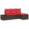 vidaXL Havesofa S&aelig;t med pude med opbevaring 4 pcs polyrattan