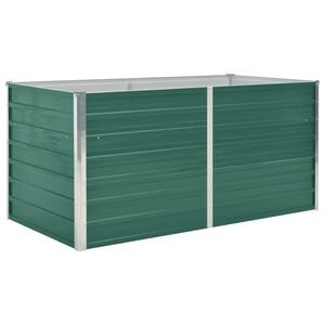 vidaXL h&aelig;vet plantekasse 160 x 80 x 77 galvaniseret st&aring;l gr&oslash;n
