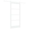 vidaXL Skyded&oslash;r ORKDAL Hvid 93 x 202 cm Massivt fyrretr&aelig; og glas