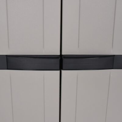 vidaXL haveskab 65x37x165 cm PP grå og sort