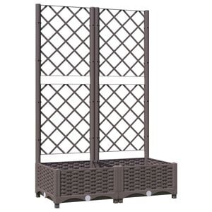 vidaXL plantekasse med espalier 80x40x121,5 cm PP brun
