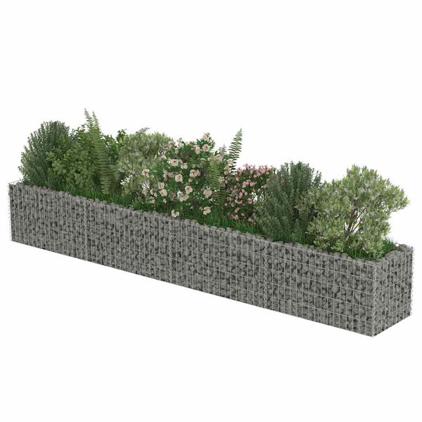 vidaXL gabion-h&oslash;jbed 360x50x50 cm galvaniseret st&aring;l
