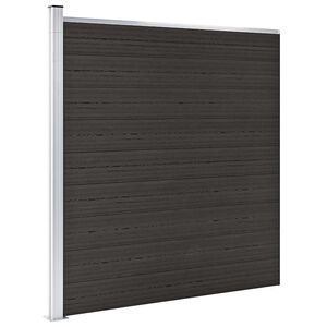 vidaXL hegnspanel 175x186 cm WPC sort