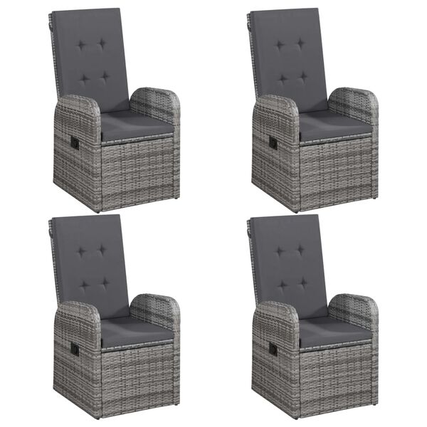 vidaXL spisebordssæt til haven 5 dele grå