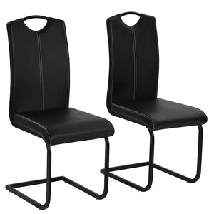 vidaXL spisebordsstole 2 stk. cantilever-design kunstl&aelig;der sort