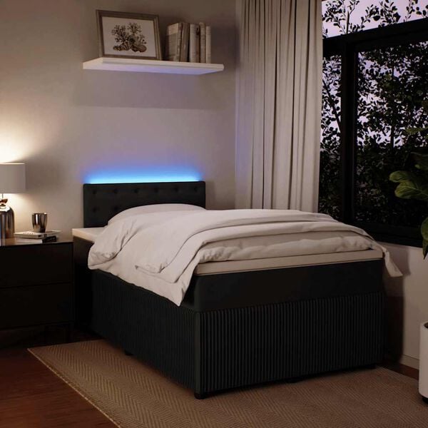 vidaXL kontinentalseng 120x200 cm fl&oslash;jl sort