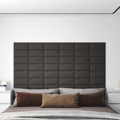 vidaXL vægpaneler 12 stk. 30x15 cm 0,54 m² stof mørkegrå
