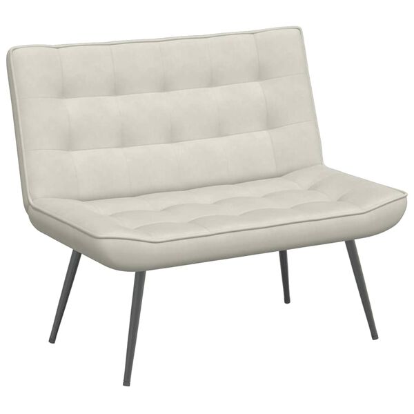 vidaXL bænk 110x74x84 cm velour cremefarvet