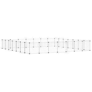 vidaXL 28-panels k&aelig;ledyrsindhegning med l&aring;ge 35x35 cm st&aring;l sort
