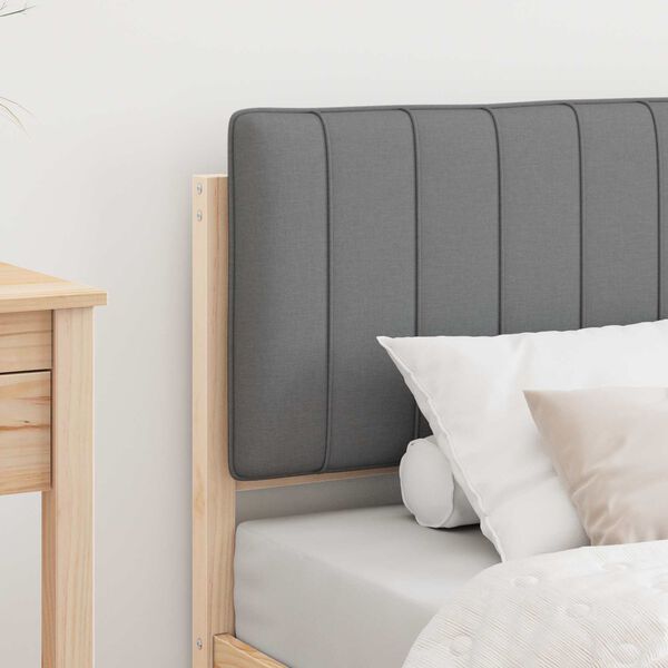 vidaXL Sengestel med Polstret Hovedgavl Lysegrå 75 x 190 cm