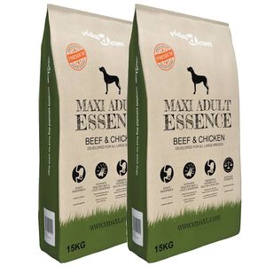 vidaXL t&oslash;rfoder til hunde Maxi Adult Essence Beef&Chicken (2 x 15 kg)