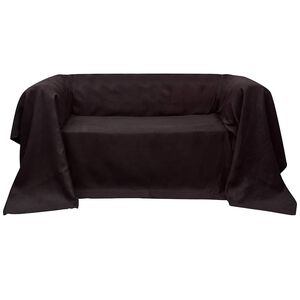 Sofaovertr&aelig;k i micro-suede, brunt, 140x210 cm