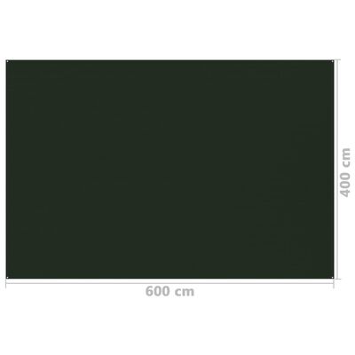 vidaXL telttæppe 400x600 cm mørkegrøn