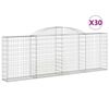 vidaXL buede gabionkurve 30 stk. 300x30x100/120 cm galvaniseret jern