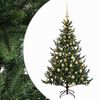 vidaXL Kunstigt juletr&aelig; med julekugle 120 cm 150 LED'er Varm hvid