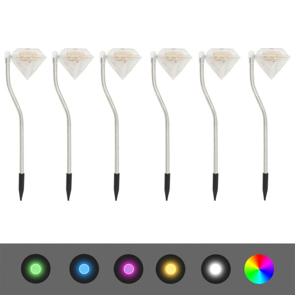 vidaXL soldrevne LED-havelamper 6 stk. 9x7,8x29,5 cm