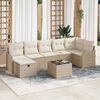 vidaXL Havesofa Sæt med pude med opbevaring 8 pcs Beige Poly rattan