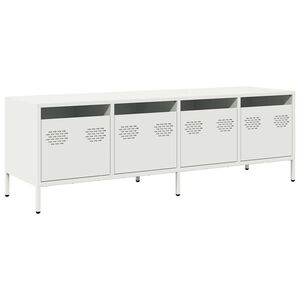 vidaXL tv-bord 135x39x43,5 cm koldvalset st&aring;l hvid