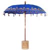 vidaXL Balinesisk parasol med base Bl&aring; 215 x 215 x 260 cm