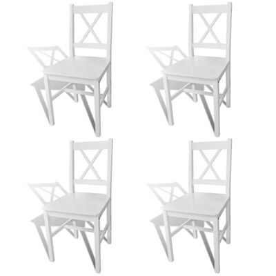 vidaXL spisebordsstole 4 stk. fyrretræ hvid