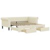 vidaXL daybed med udtr&aelig;k og skuffer 90x200 cm kunstl&aelig;der cremefarvet