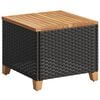 vidaXL havebord 45x45x37 cm polyrattan og akacietr&aelig; sort