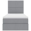 vidaXL Seng med opbevaring og LED Lysegr&aring; 90 x 200 cm Polyester
