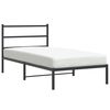 vidaXL sengeramme med sengegavl 100x200 cm metal sort