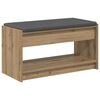 vidaXL Sko b&aelig;nk med pude Artisan-eg 83 x 38 x 45 cm Konstrueret tr&aelig;