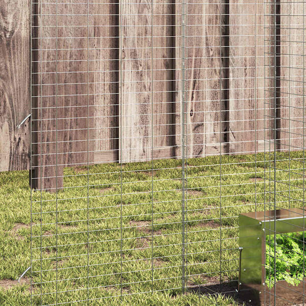 vidaXL Kanin Bur S&oslash;lv 400 x 100 x 210 cm Galvaniseret st&aring;l