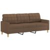 vidaXL 3-personers sofa med fodskammel 180 cm stof Brun