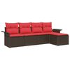 vidaXL Havesofa S&aelig;t 5 stk. Brun polyrattan