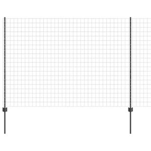 vidaXL Eurohegn med stolpe 10 x 1,6 m PVC-belagt st&aring;l Gr&aring; Mesh