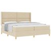 vidaXL Box spring seng med hovedg&aelig;rde Creme 200 x 200 cm Stof