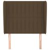 vidaXL sengegavl med kanter 93x23x118/128 cm stof m&oslash;rkebrun