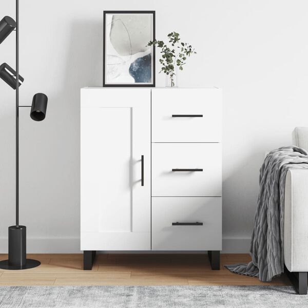 vidaXL skænk 69,5x34x90 cm konstrueret træ hvid