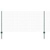 vidaXL Eurohegn med stolpe 25 x 1 m PVC-belagt st&aring;l Gr&oslash;n Mesh