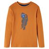 Lang&aelig;rmet T-shirt til b&oslash;rn str. 128 okkergul