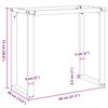 vidaXL bordben til spisebord 80x40x73 cm O-stel stål