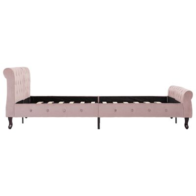 vidaXL sengestel 140x200 cm fløjl pink
