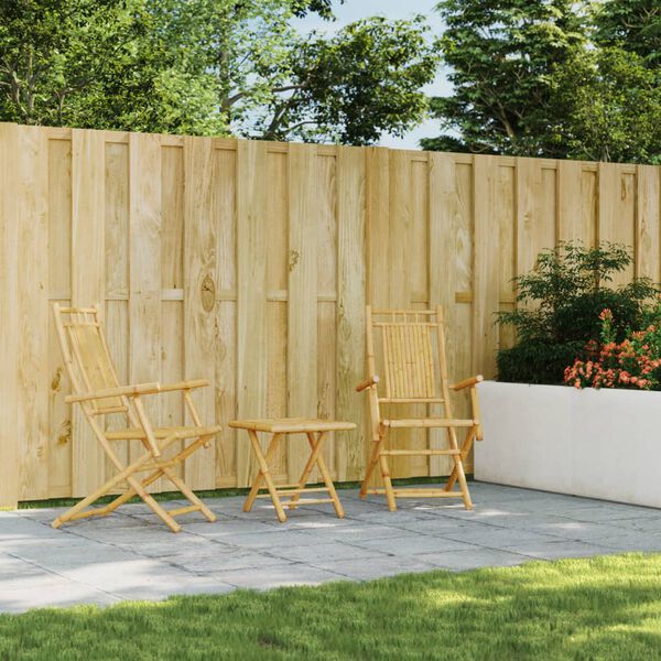 vidaXL bistros&aelig;t 3 dele bambus