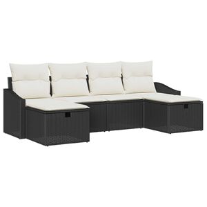vidaXL Sofa S&aelig;t med pude 6 pcs polyrattan