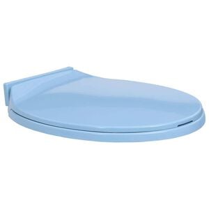 vidaXL soft close toilets&aelig;de oval bl&aring;