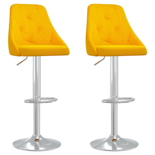 vidaXL barstole 2 stk. stof sennepsgul
