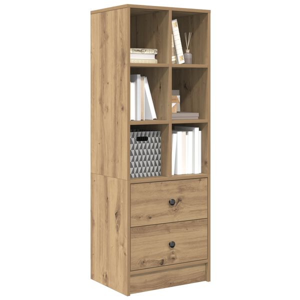 vidaXL Highboard med skuffe Artisan Egetr&aelig; 45,5 x 34 x 127 cm