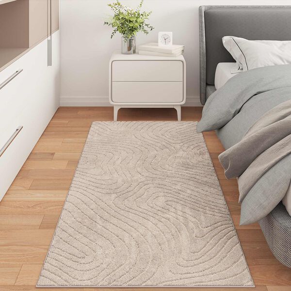 vidaXL Omr&aring;det&aelig;pper Rektangul&aelig;r PALMERAS Beige 200 x 80 cm Polyester