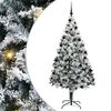 vidaXL Kunstigt juletr&aelig; Hvid 210 cm PVC og St&aring;l og Plastik