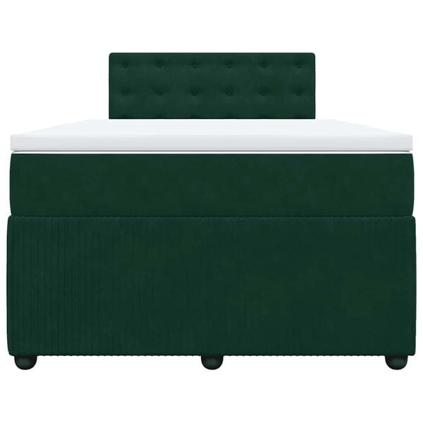 vidaXL kontinentalseng med madras 120x190 cm velour m&oslash;rkegr&oslash;n